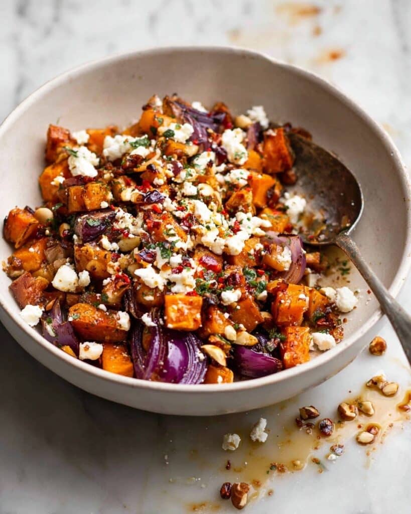 Maple Roasted Pumpkin with Chili and Feta Recipe