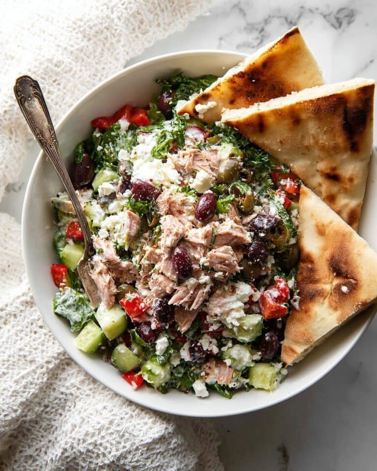 Mediterranean Tuna Salad with Creamy Feta Dressing Recipe