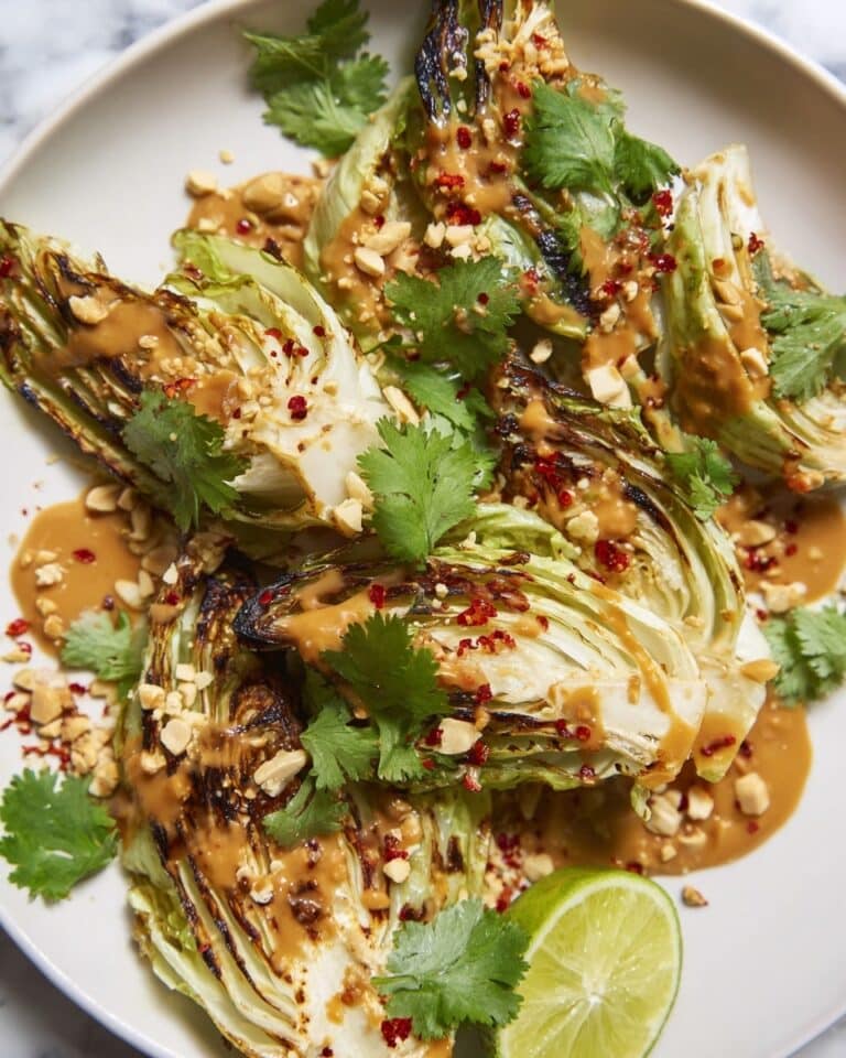 Roasted Cabbage with Miso Peanut Sauce Recipe