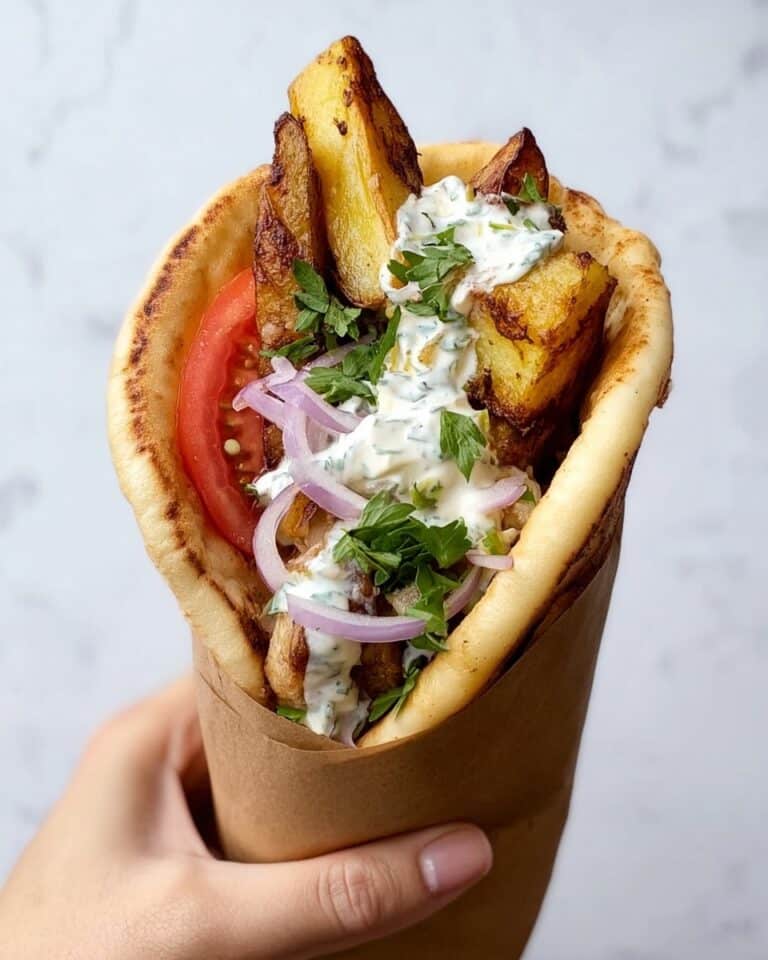 Greek Chicken Gyros with Homemade Chips and Tzatziki Recipe