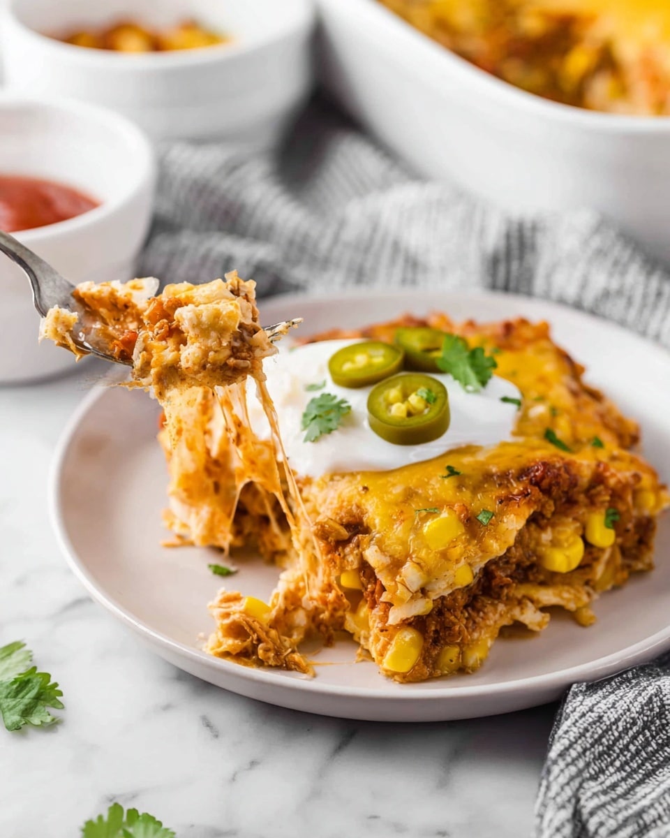 Sour Cream Chicken Enchilada Casserole Recipe