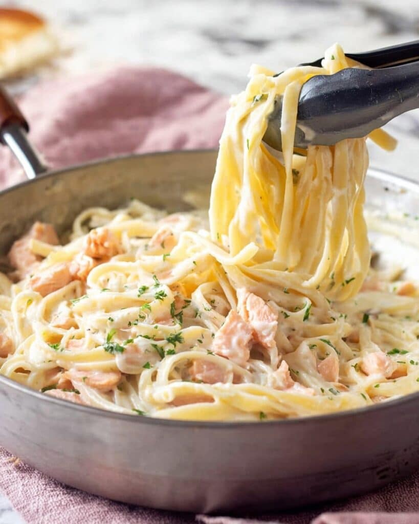 Salmon Alfredo Pasta Recipe