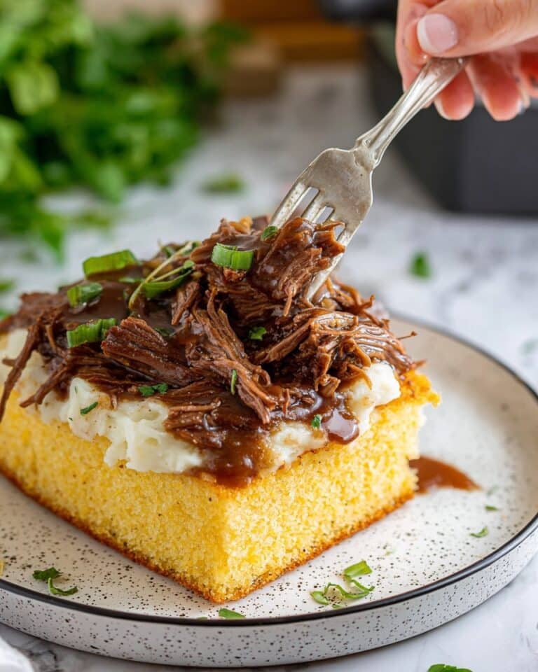 Beef Manhattan with Mashed Potatoes and Garlic Toast Recipe