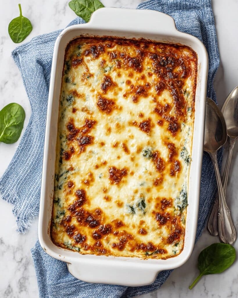 Spinach Artichoke Chicken Casserole (Creamy & Cheesy!) Recipe