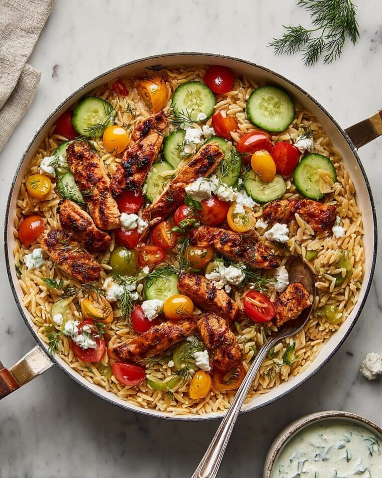 One-Pot Shawarma Chicken and Orzo Skillet Recipe