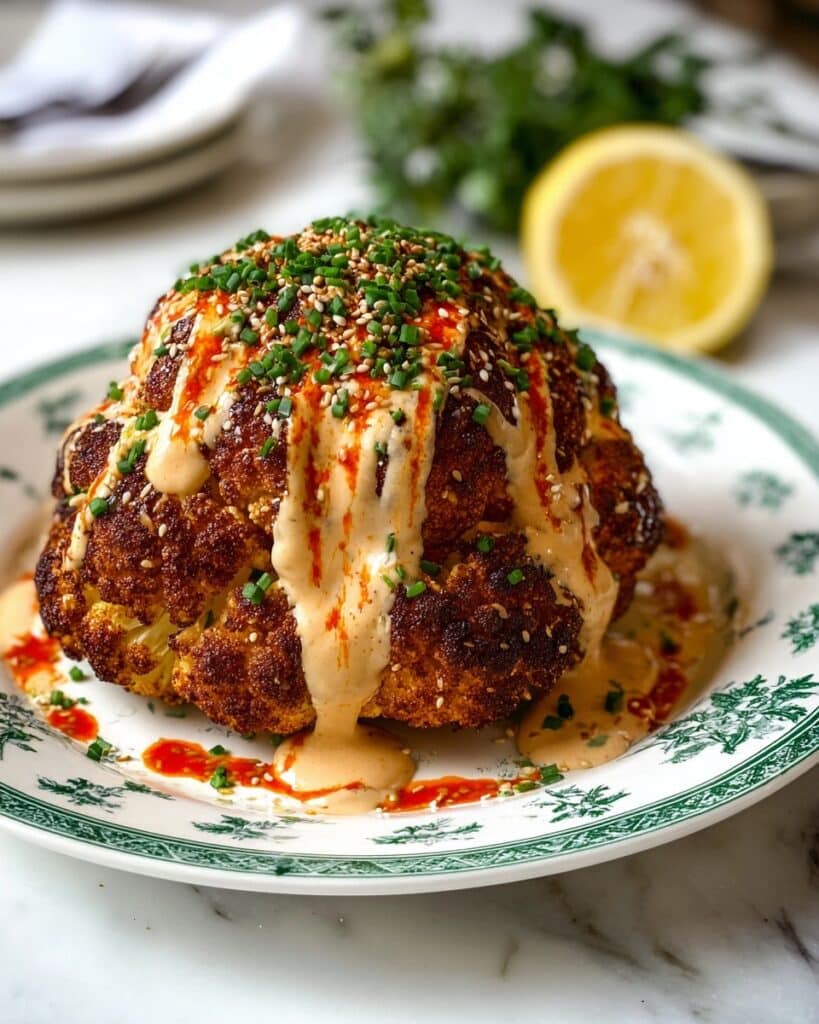 Whole Roasted Cauliflower with Creamy Spiced Sauce Recipe