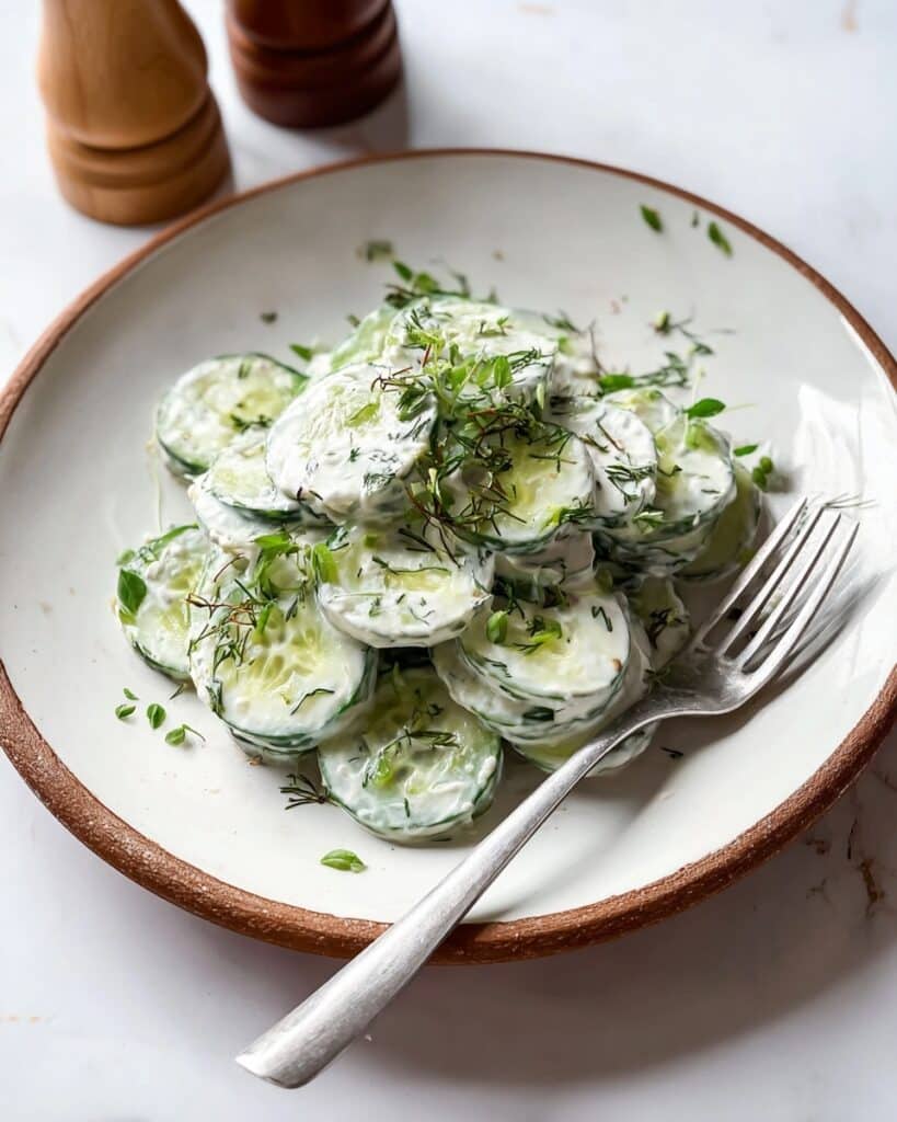 Creamy Ranch Cucumber Salad Recipe
