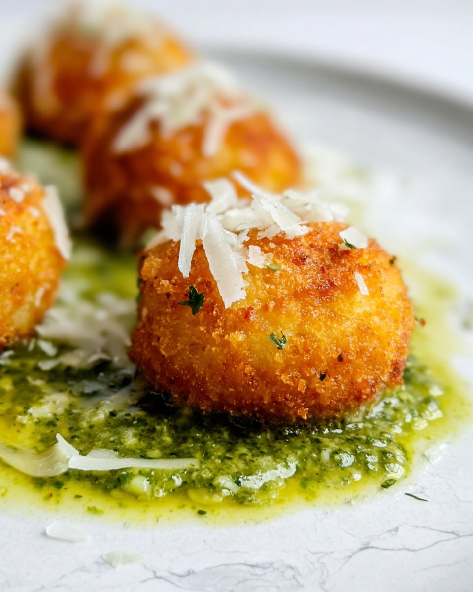 Crispy Fried Egg Yolks with Asparagus Pesto Recipe