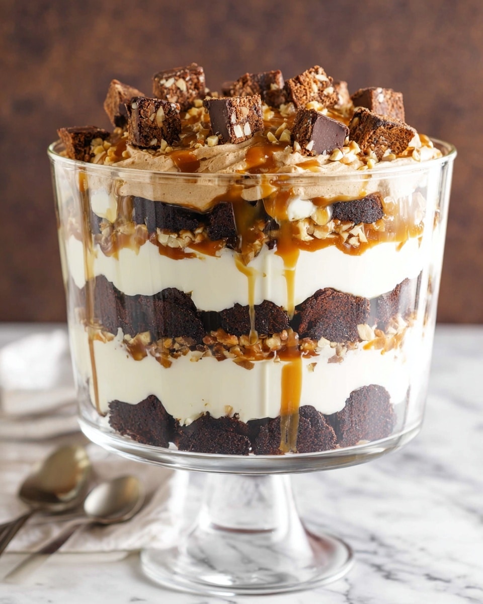 Caramel Cheesecake Brownie Trifle Recipe