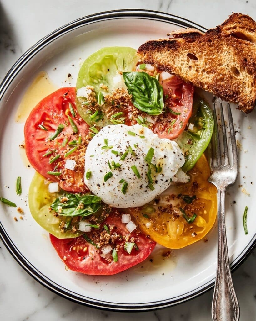 Burrata Salad with Heirloom Tomatoes and Toasted Panko Recipe