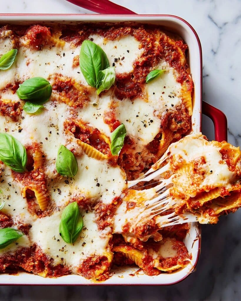 Creamy Ricotta and Herb Stuffed Shells Baked in Marinara Recipe