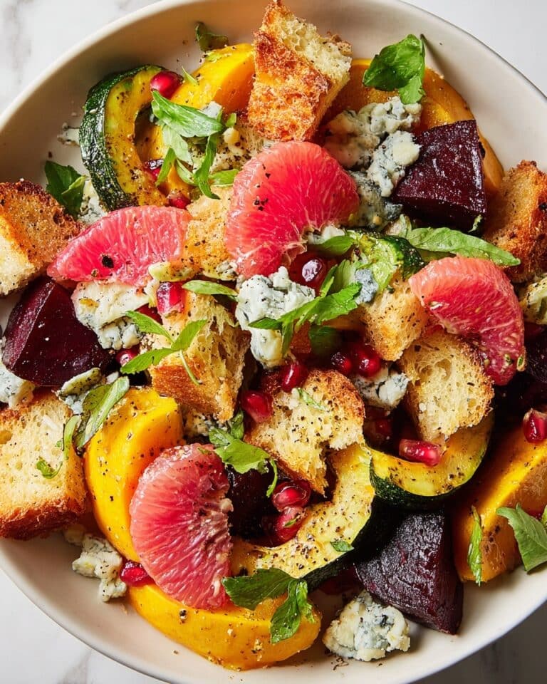 Winter Rainbow Panzanella Salad Recipe