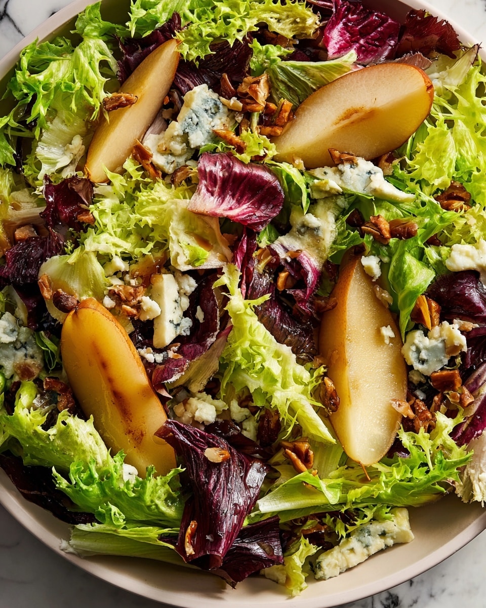Pear Salad with Caramelized Pumpkin Seeds and Blue Cheese Recipe