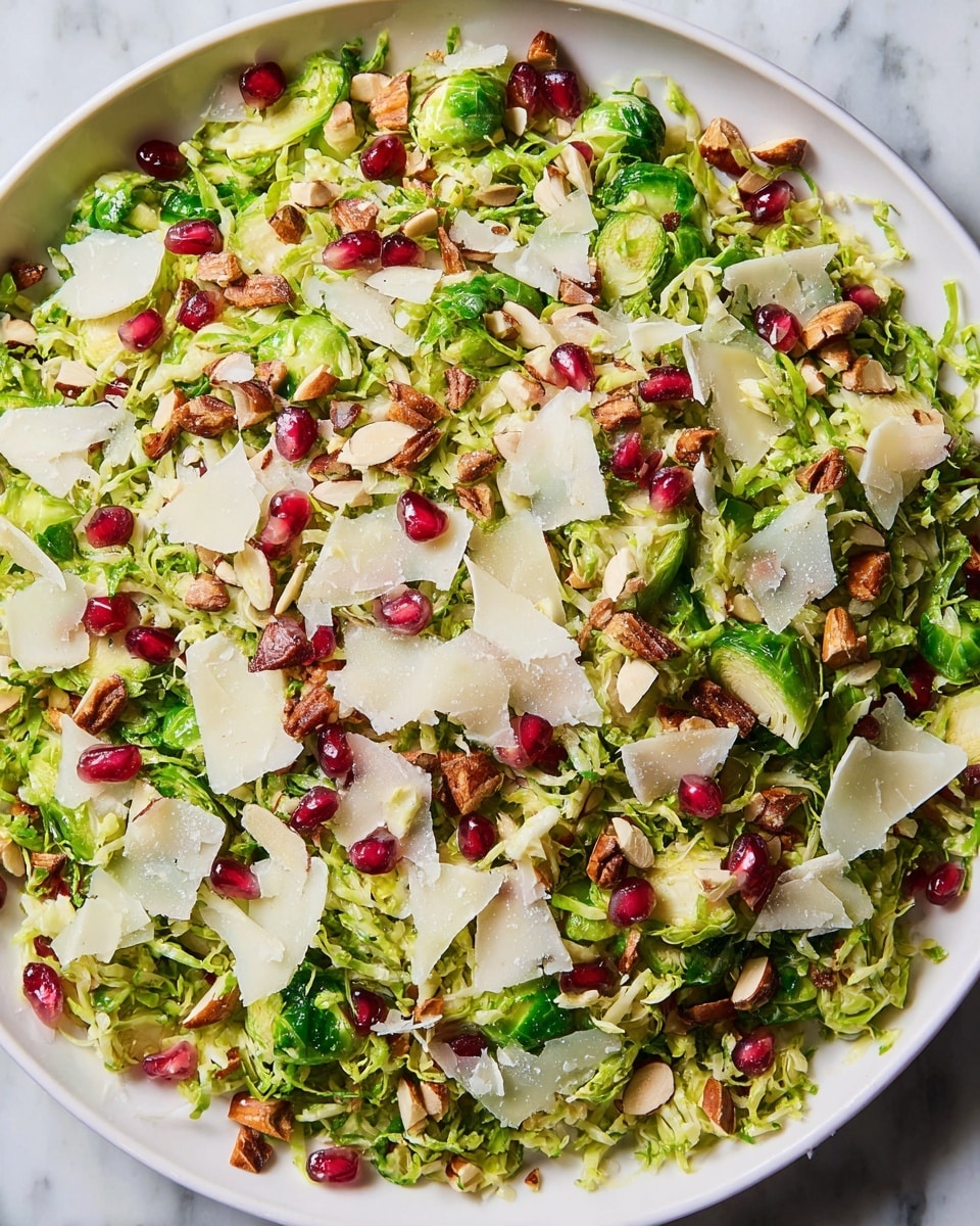 Brussels Sprout Salad with Lemon, Pomegranate, and Toasted Almonds Recipe