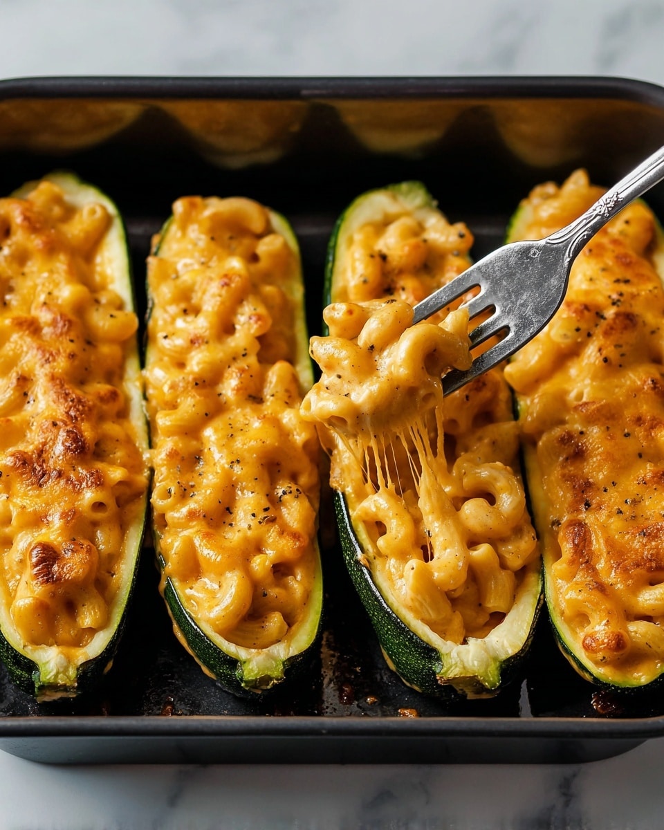 Mac & Cheese Stuffed Zucchini Recipe