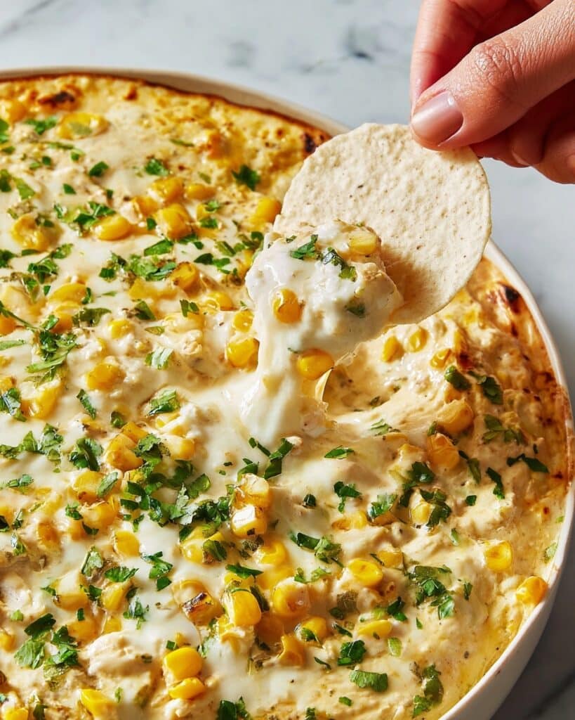 Cheesy Baked Corn Dip with Jalapeño, Feta, and Cilantro Recipe