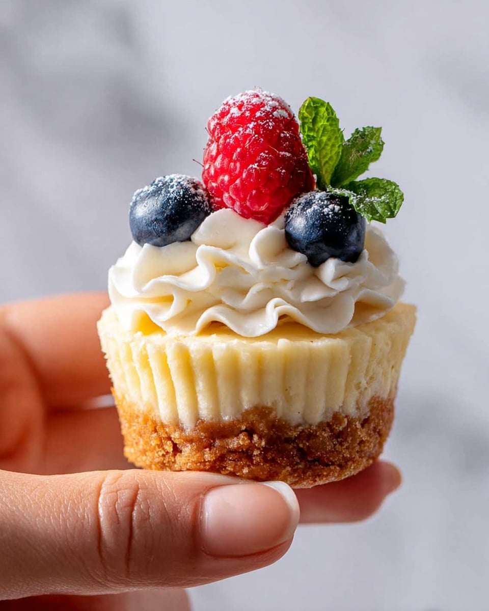 Mini Cheesecakes with Berry Garnishes and Chantilly Cream Recipe