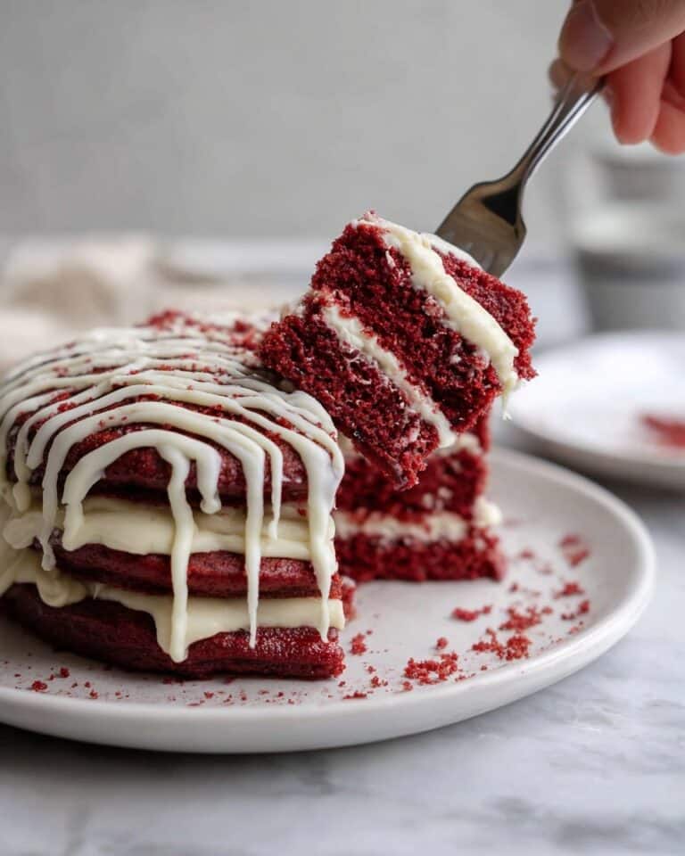 Red Velvet Pancakes with Cream Cheese Glaze Recipe