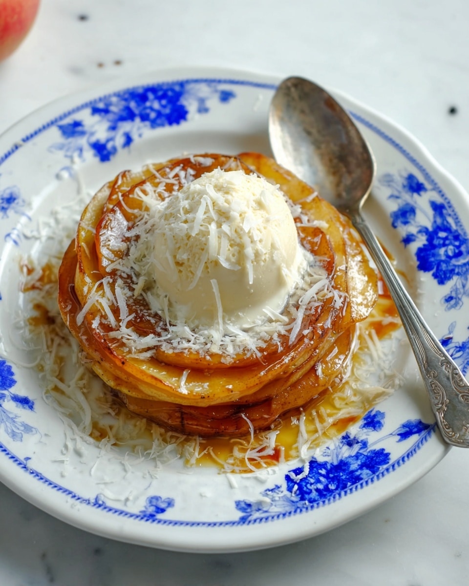 Apple Croissant Dessert with Caramelized Apples and Cream Recipe