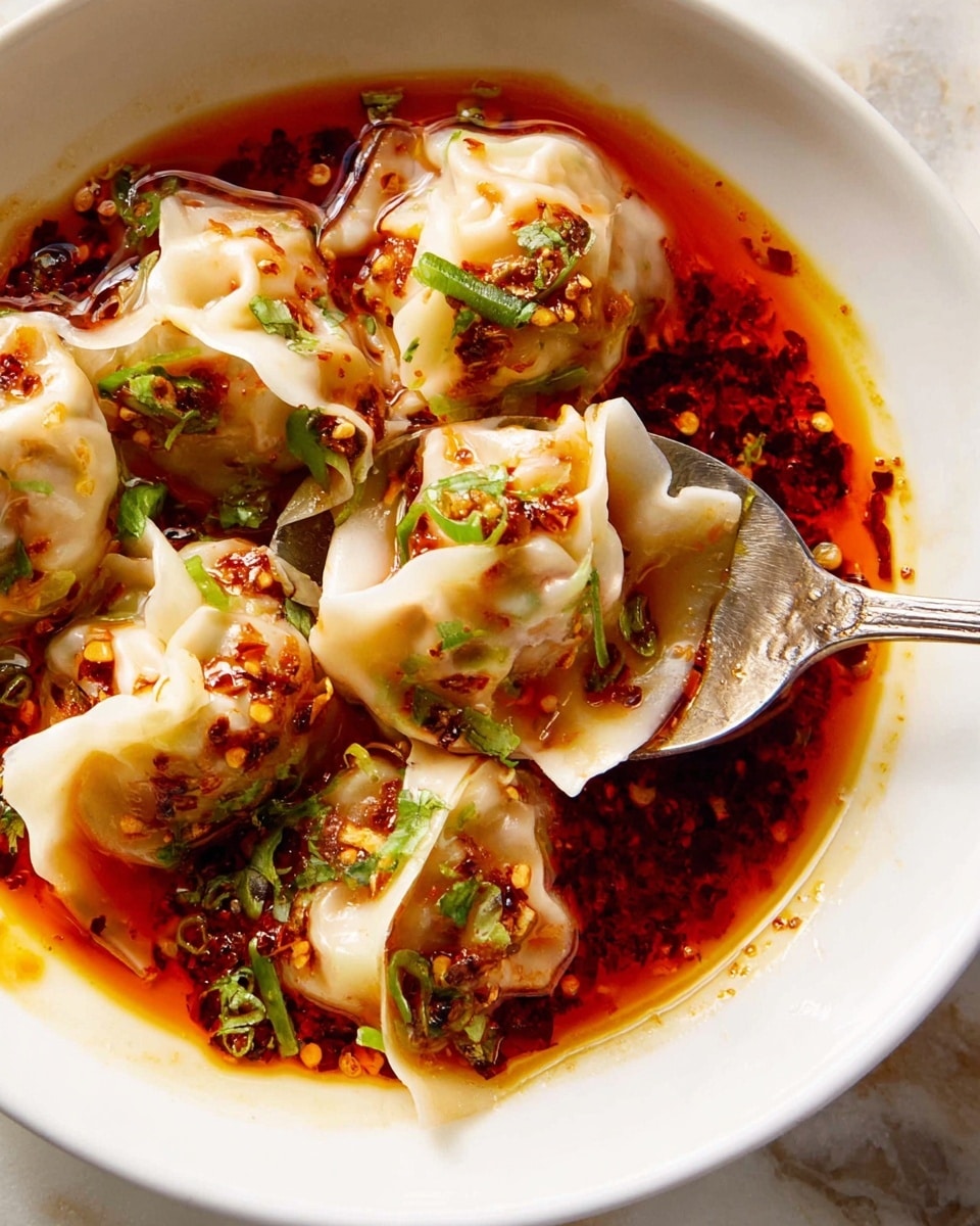 Spicy Wontons with Sichuan Chili Oil Sauce Recipe