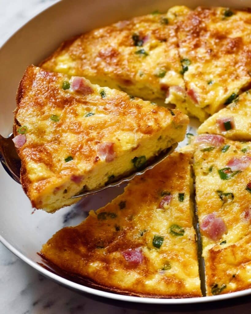 Crustless Ham and Cheese Quiche Recipe