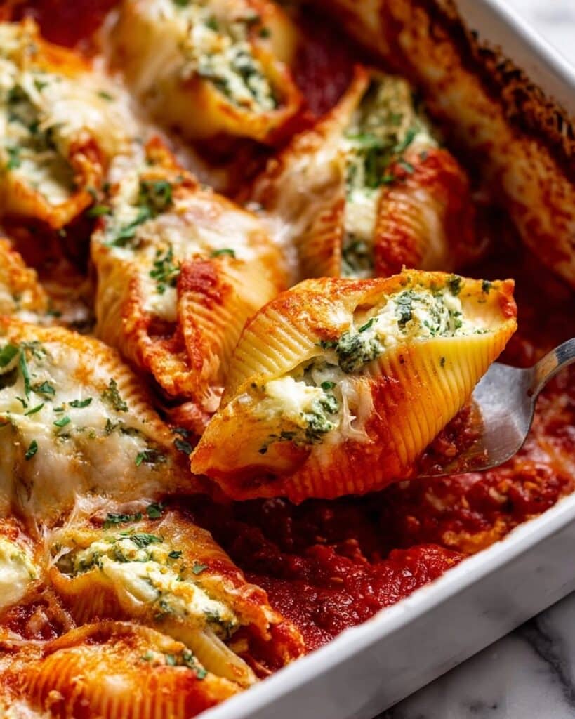 Spinach Ricotta Stuffed Shells (Conchiglioni) Recipe