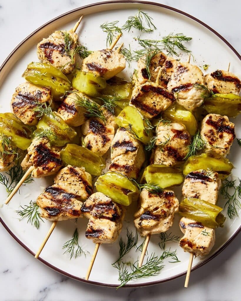 Grilled Pickle Chicken Skewers Recipe
