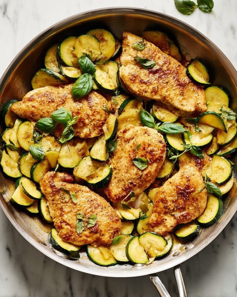One-Pan Garlic Butter Chicken & Zucchini Recipe