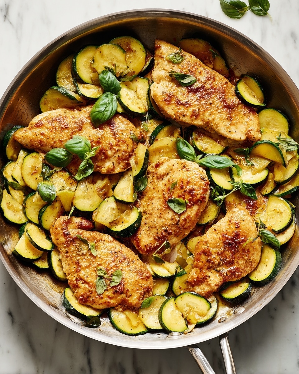 One-Pan Garlic Butter Chicken & Zucchini Recipe