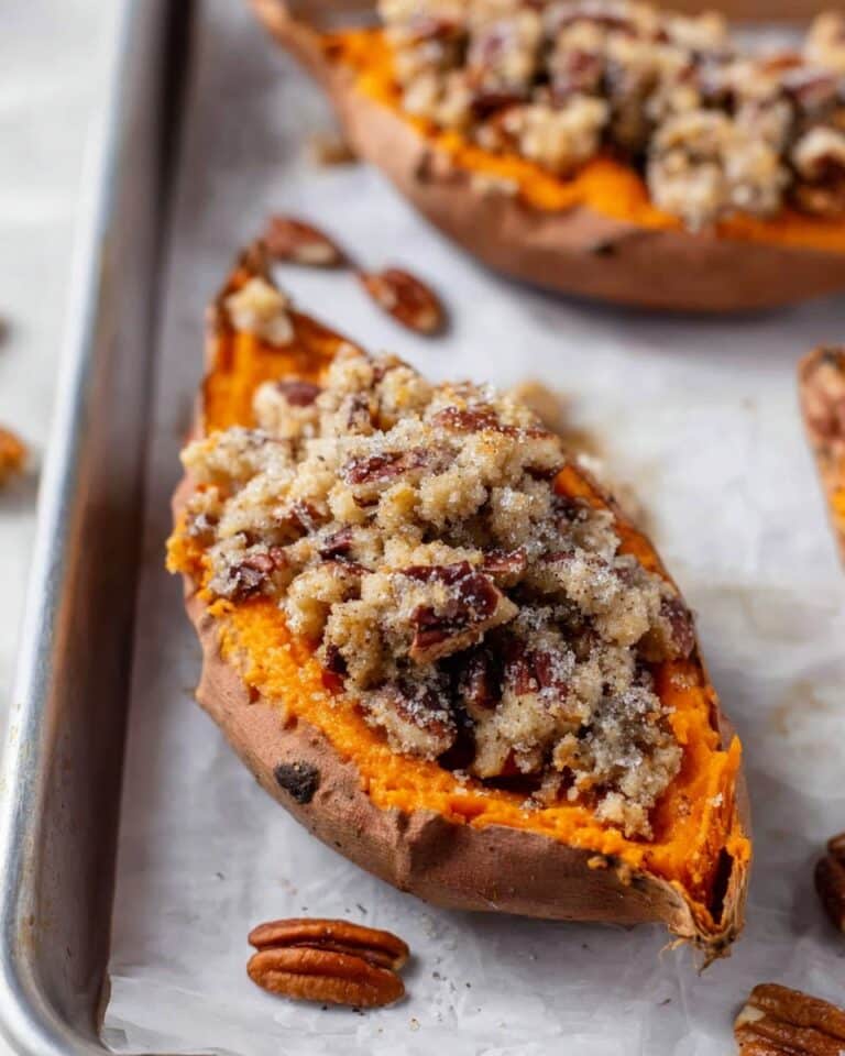 Pecan Pie Double Baked Sweet Potatoes Recipe