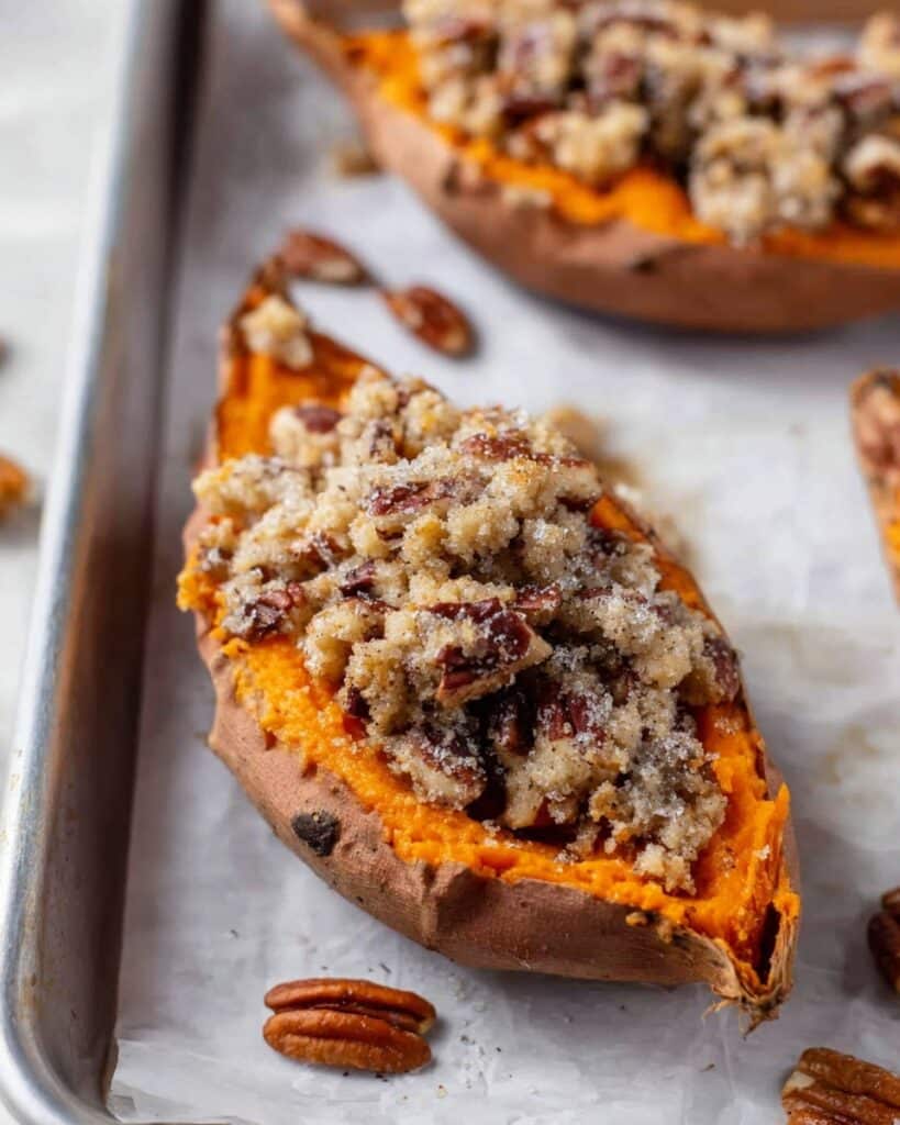 Pecan Pie Double Baked Sweet Potatoes Recipe