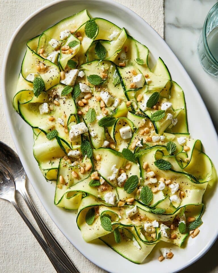 Zucchini Salad with Feta, Mint, and Toasted Pine Nuts Recipe