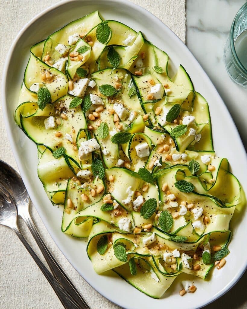 Zucchini Salad with Feta, Mint, and Toasted Pine Nuts Recipe