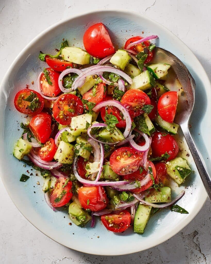 Cucumber, Tomato & Onion Salad Recipe