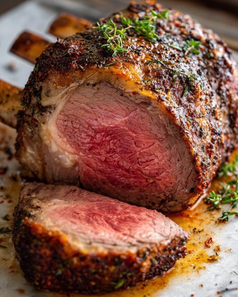 Perfect Roast Beef Standing Rib (Prime Rib) with Red Wine Sauce Recipe