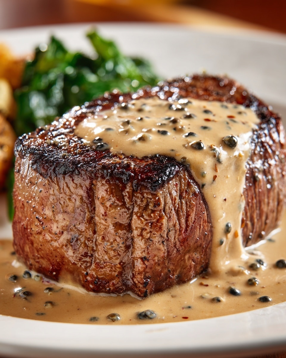Steak with Creamy Peppercorn Sauce Recipe