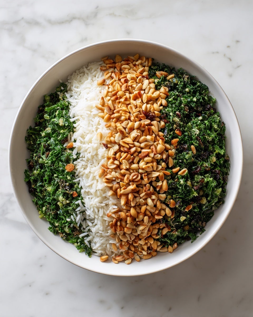Crispy Shredded Halloumi Salad with Kale and Rice Recipe