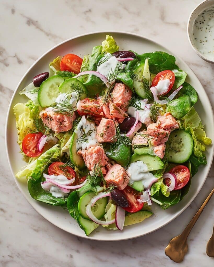 Creamy Greek Salmon Salad Recipe