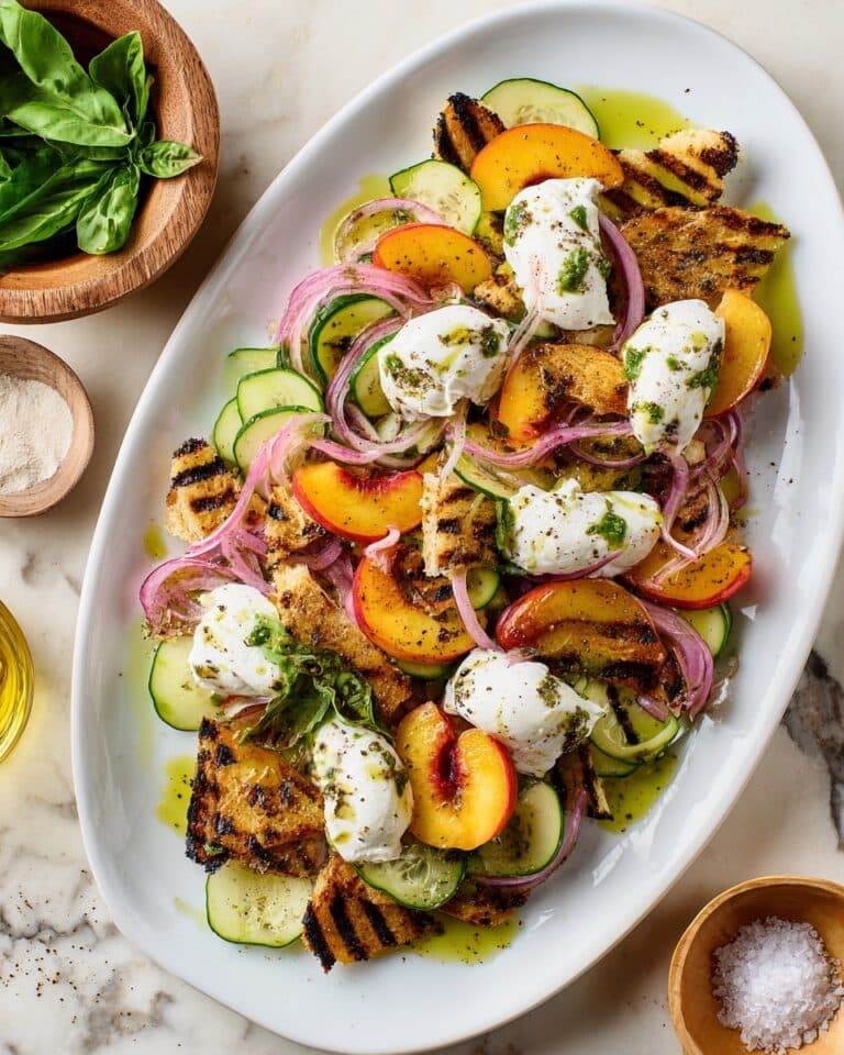 Peach Panzanella With Burrata Recipe
