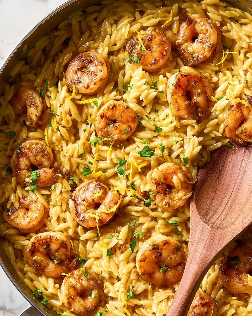One-Pan Lemon Butter Shrimp Orzo Recipe