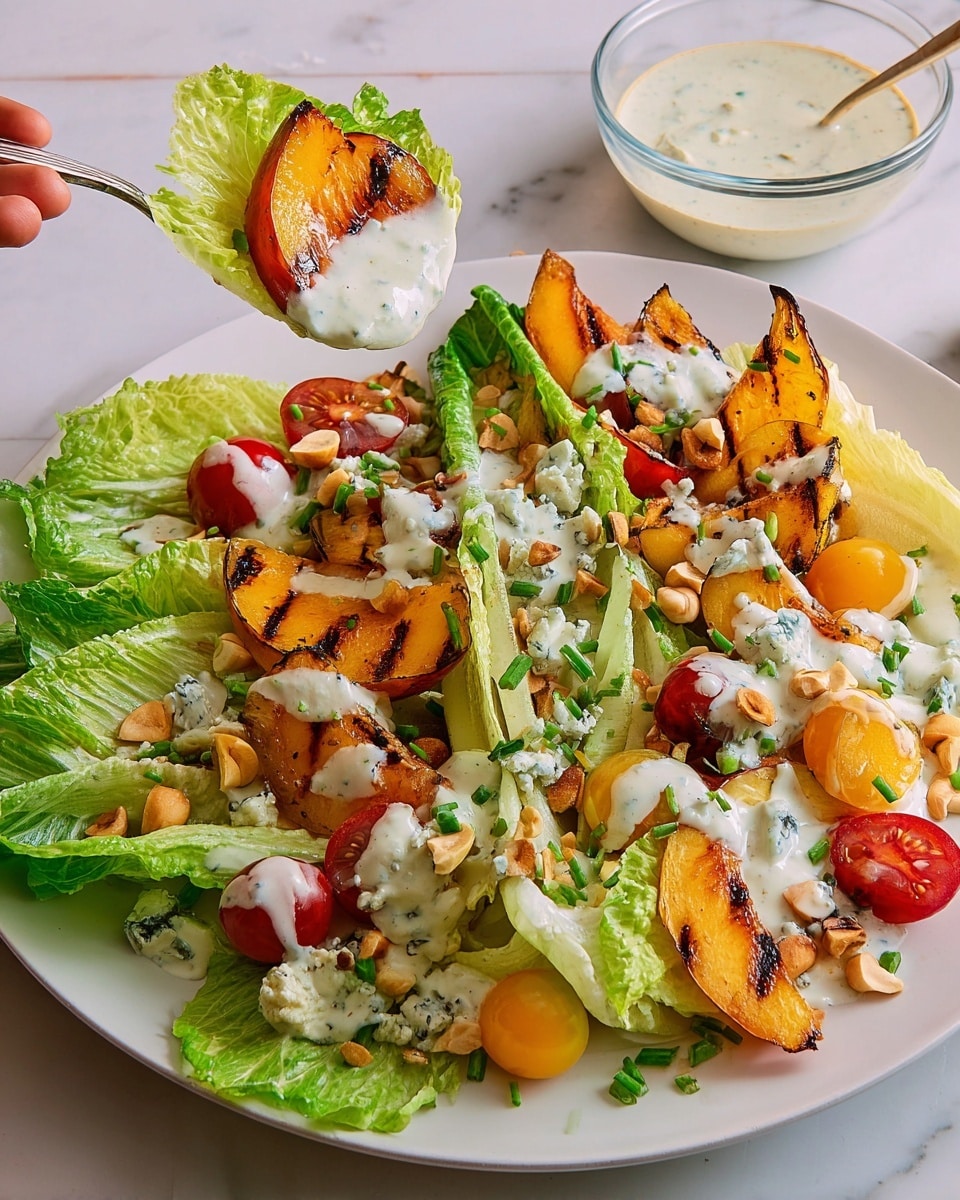 Grilled Peach Salad with Blue Cheese and Hazelnuts Recipe