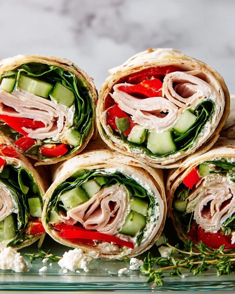 Turkey Lavash Wrap with Goat Cheese, Dill, and Fresh Veggies Recipe