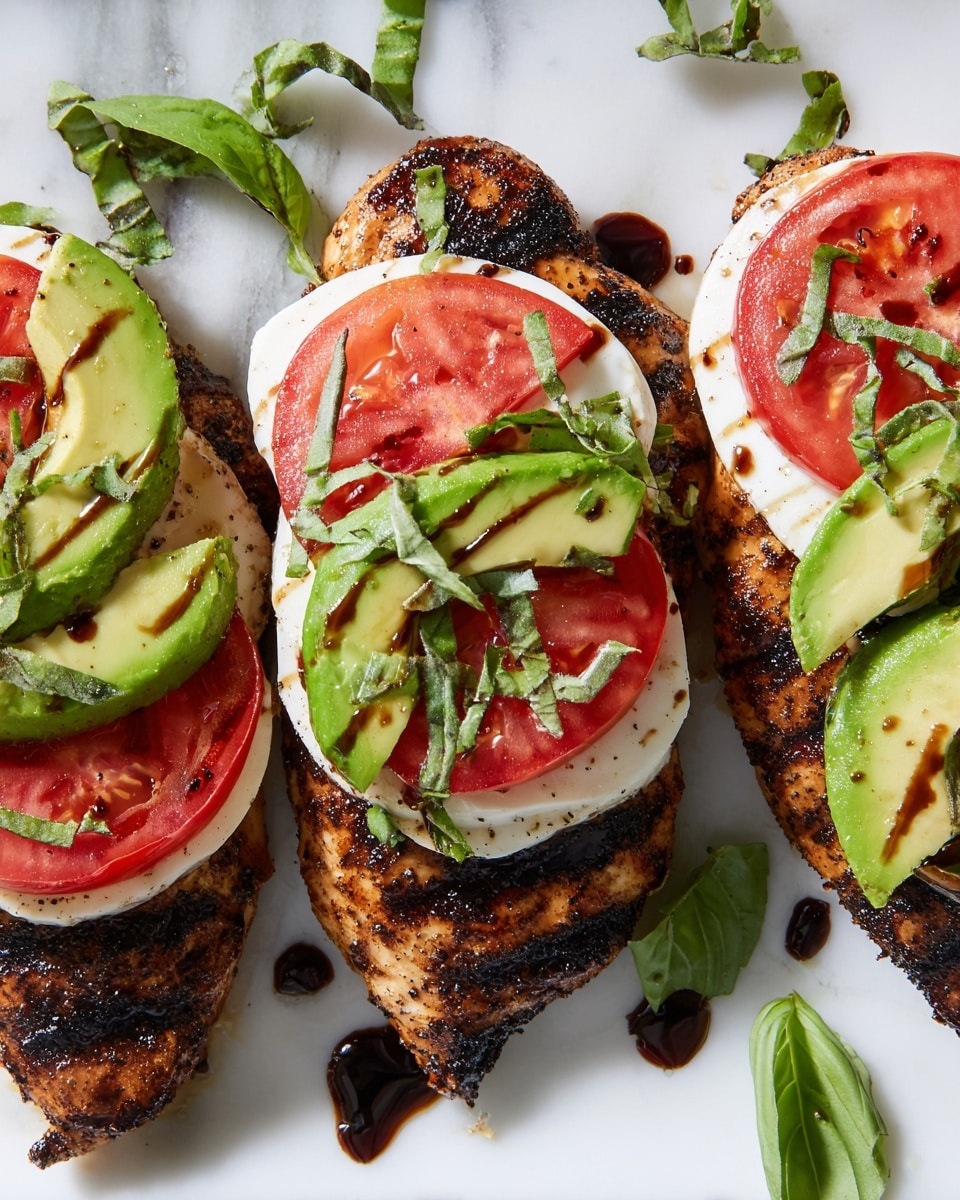 California Grilled Chicken with Mozzarella, Avocado, and Balsamic Glaze Recipe