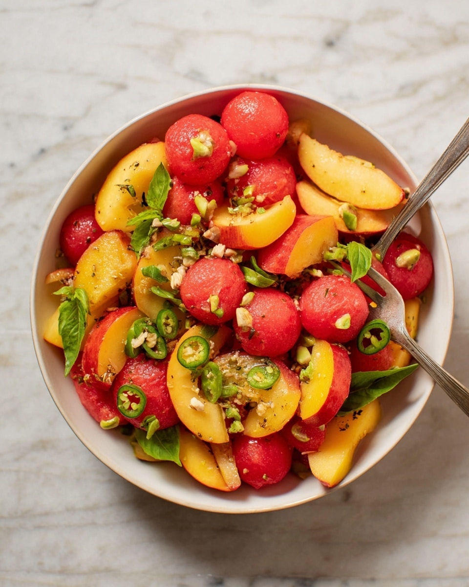 Thai-Inspired Watermelon & Peach Salad Recipe