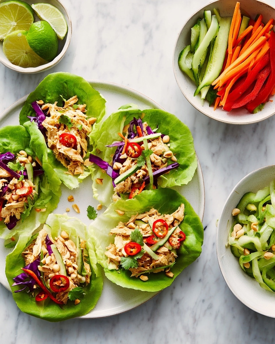 Peanut-Sesame Chicken Lettuce Cups Recipe