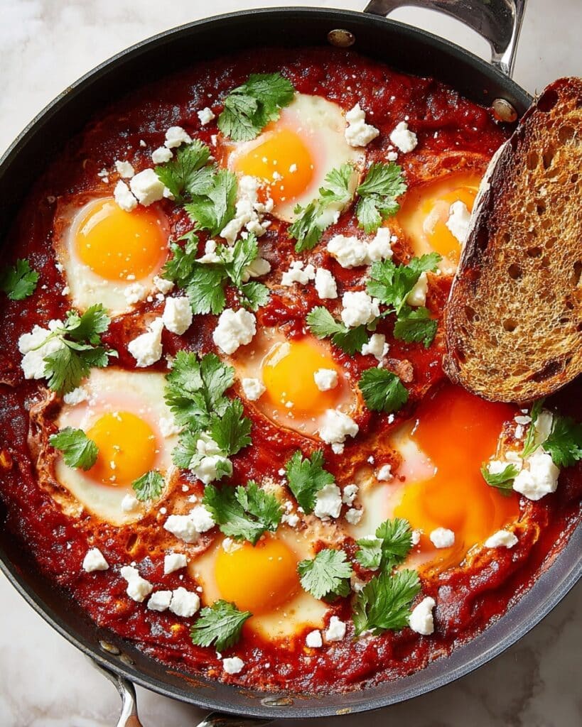 Spiced Shakshuka with Feta and Cilantro Recipe