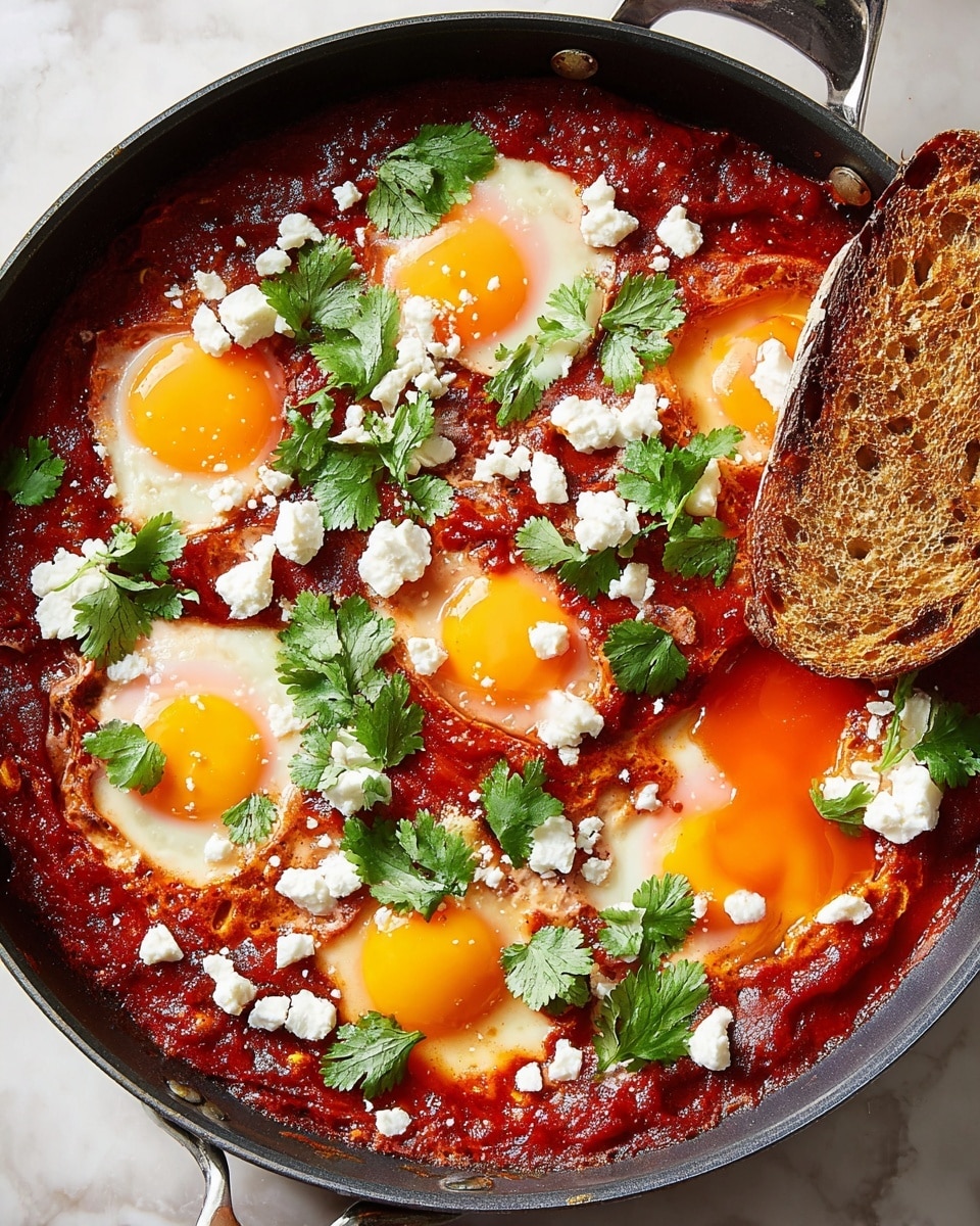 Spiced Shakshuka with Feta and Cilantro Recipe