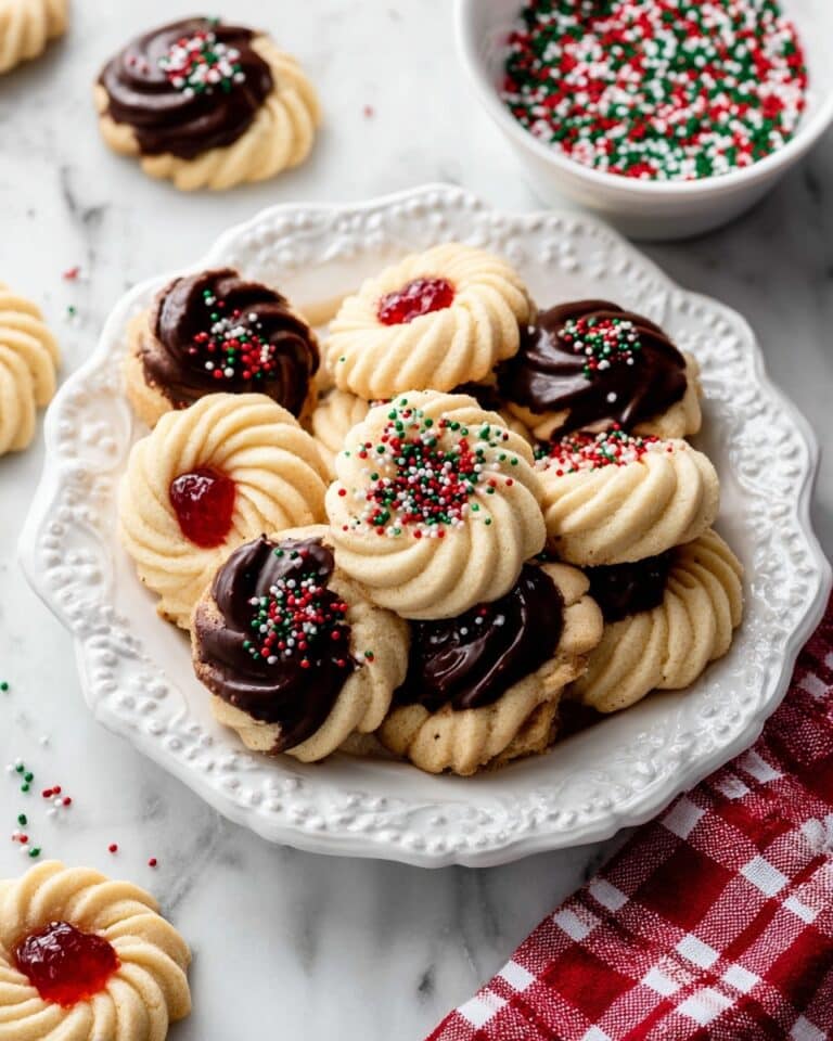 Butter Cookies with Optional Chocolate and Maraschino Cherry Topping Recipe