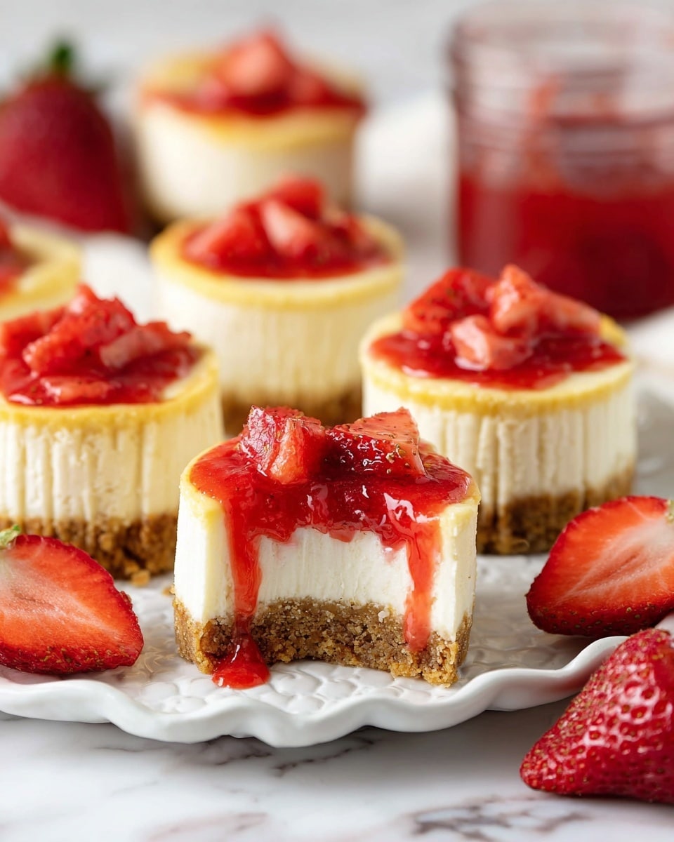 Mini Strawberry Cheesecakes with Fresh Strawberry Sauce Recipe