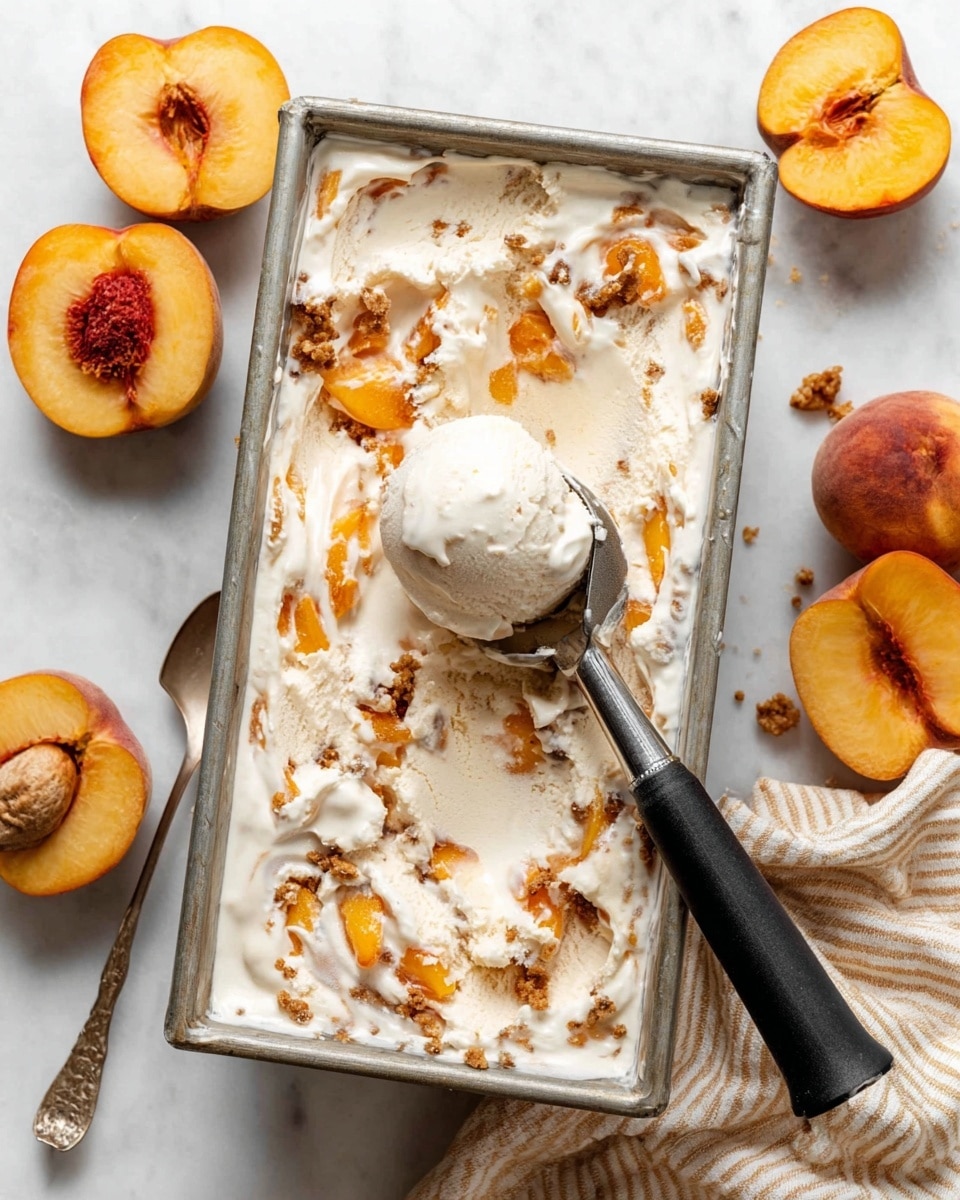 No-Churn Peach Cheesecake Ice Cream Recipe